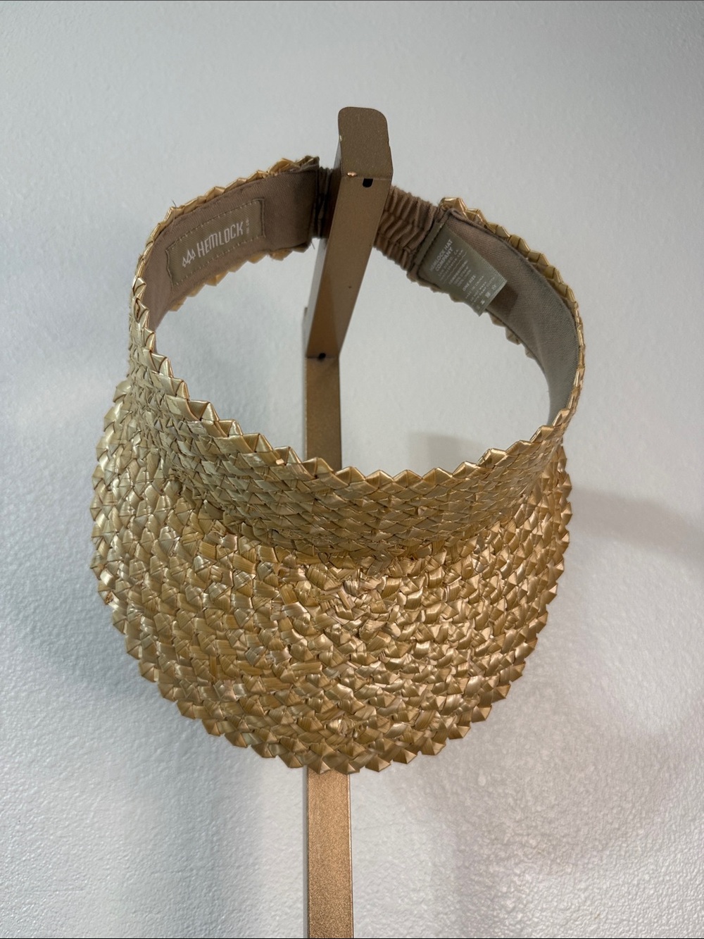 Gold Woven Visor Hat -Hemlock- one size